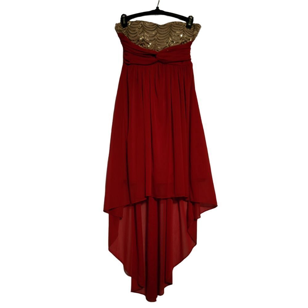 City Triangles Stunning Red Sequin High-Low Dress Womens‎ 3